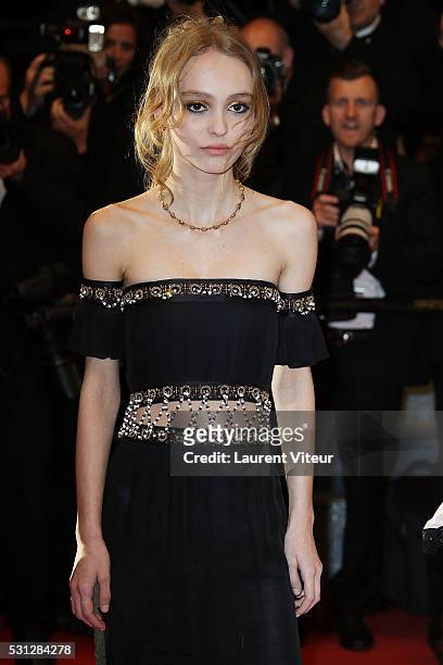 Cast of the movie 'La danseuse' Louis-Do de Lencquesaing, Lily-Rose Depp attends the 'I, Daniel Blake' premiere during the 69th annual Cannes Film...