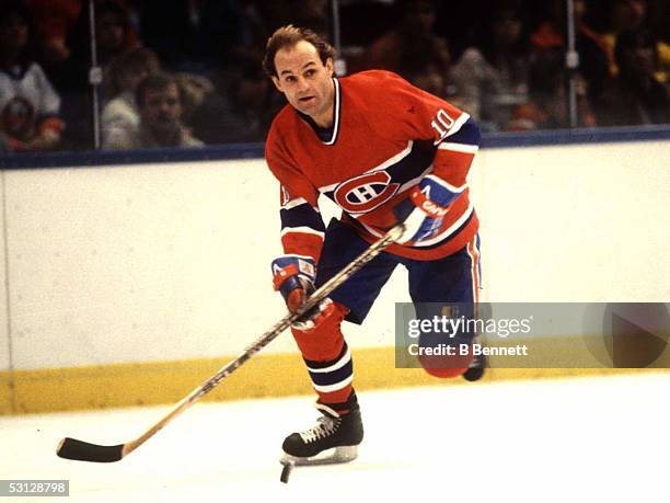 Guy Lafleur during his playing days with the Montreal Canadiens And Player Guy Lafleur.