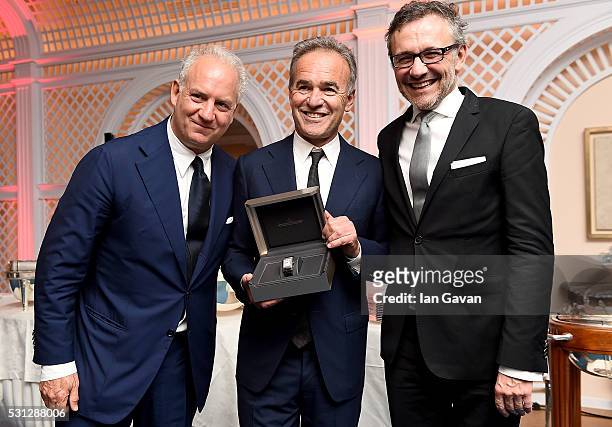 Charles Finch, Nick Broomfield and Laurent Vinay attend as Charles Finch hosts the 8th Annual Filmmakers Dinner with Jaeger-LeCoultre at Hotel du...