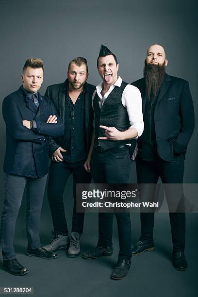 Musical group Three Days Grace is photographed at the 2016 Juno Awards for The Globe and Mail on April 3, 2016 in Calgary, Alberta.