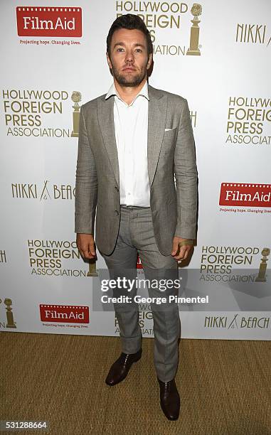 Joel Edgerton attends The Hollywood Foreign Press Association Honour Filmaid International party during The 69th Annual Cannes Film Festival on May...