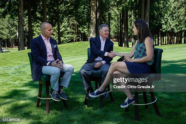 Pete Bevacqua , Chief Executive Officer, PGA of America, and John Veihmeyer, Chairman, KPMG International, are interviewed by Paige Mackenzie at the...