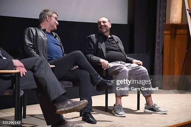 Writer/director Shane Black and producer Joel Silver attend a Q&A with audience members following "The Nice Guys" New York screening at HBO Screening...