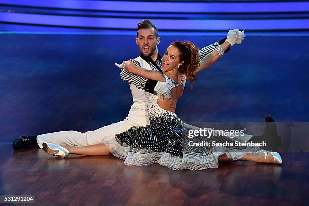 Eric Stehfest and Oana Nechiti perform on stage during the 9th show of the television competition 'Let's Dance' at Coloneum on May 13, 2016 in...