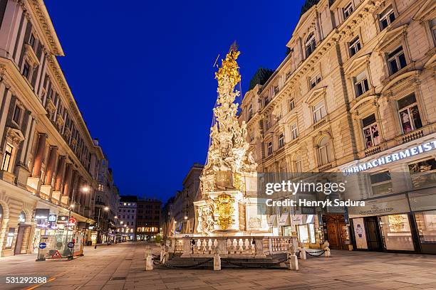 holy trinity column in vienna - graben stock pictures, royalty-free photos & images