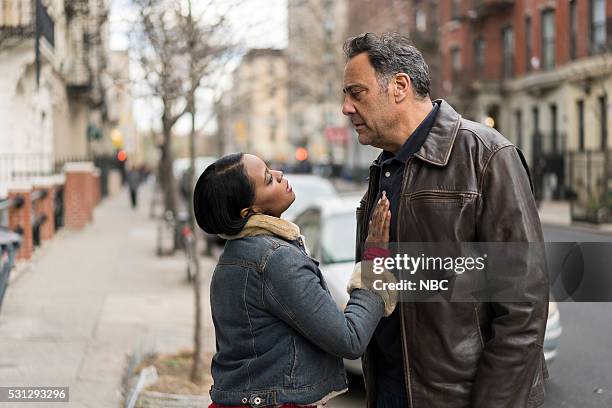 Intersecting Lives" Episode 1722 -- Pictured: Krystal Joy Brown as Charisse McCabe, Brad Garrett as C.O. Gary Munson --