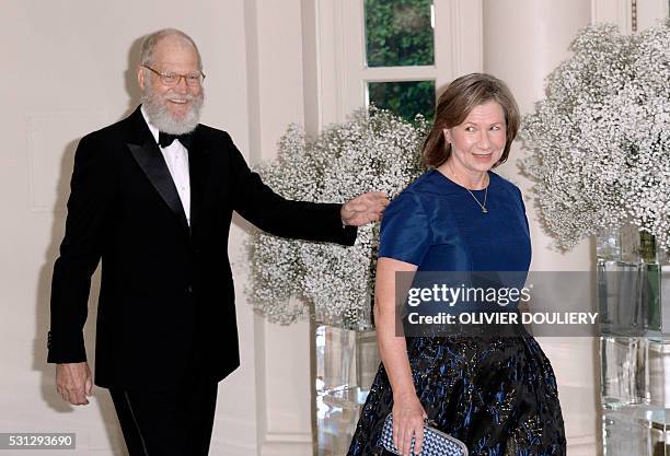 Comedian David Letterman and his wife Regina Lasko arrive at the state dinner in honor of President of Finland and the Prime Ministers of Norway,...