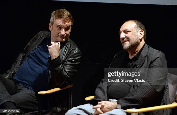 Writer/director Shane Black and producer Joel Silver attend a Q&A with audience members following "The Nice Guys" New York screening at HBO Screening...