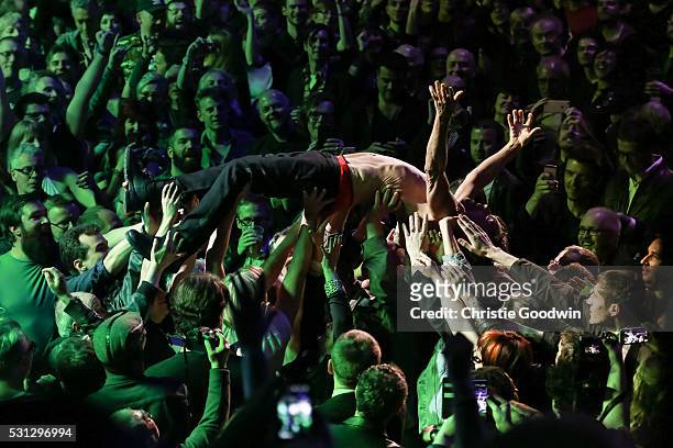 Iggy Pop performs on stage at the Royal Albert Hall on May 13, 2016 in London, England.