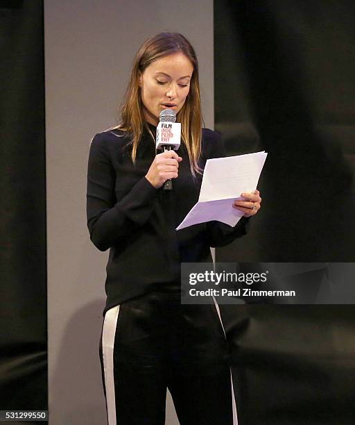 Actress Olivia Wilde speaks onstage at the Film Independent Presents Live Read Of "Hannah And Her Sisters" at Times Center on May 13, 2016 in New...