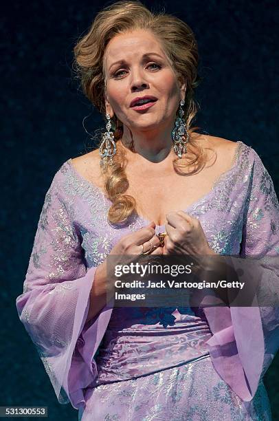 American soprano Renee Fleming on the second of two days of final dress rehearsals for the 125th Anniversary Gala of the Metropolitan Opera at...