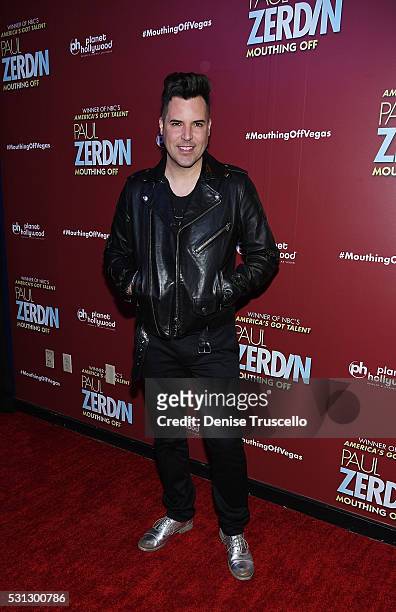 Singer/musician Frankie Moreno arrives at the opening of his new show Paul Zerdin: Mouthing Off at Planet Hollywood Resort & Casino on May 13, 2016...