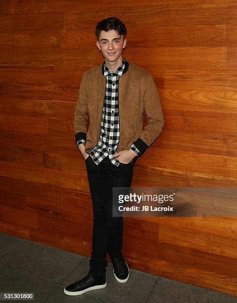 Greyson Chance poses for a portrait at the YouTube Space LA on May 13, 2016 in Los Angeles California.