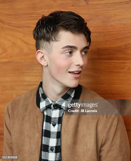 Greyson Chance poses for a portrait at the YouTube Space LA on May 13, 2016 in Los Angeles California.