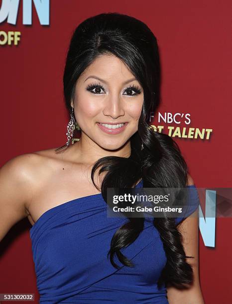 Singer Jasmine Trias attends the opening night of "Paul Zerdin: Mouthing Off" at Planet Hollywood Resort & Casino on May 13, 2016 in Las Vegas,...