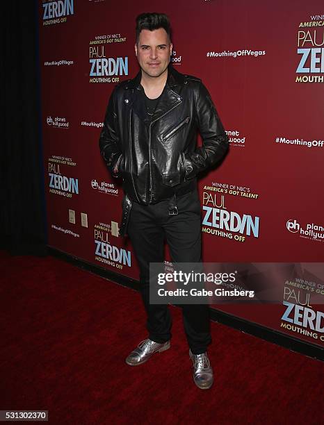 Musician Frankie Moreno attends the opening night of "Paul Zerdin: Mouthing Off" at Planet Hollywood Resort & Casino on May 13, 2016 in Las Vegas,...