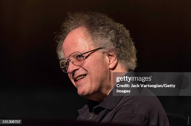 American conductor James Levine leads the final dress rehearsal prior to the season premiere of the Metropolitan Opera/Otto Schenk production of...