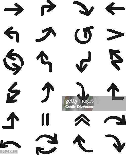 black arrows - pointing down white background stock illustrations