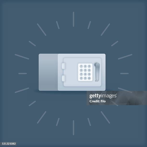 small keypad safe - small box stock illustrations