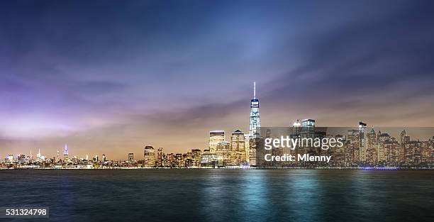 new york city stadt panorama - lower manhattan stock-fotos und bilder