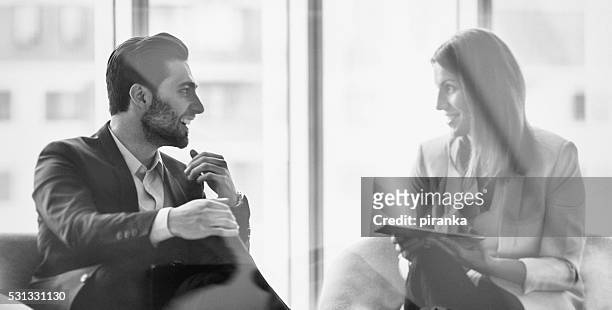business people in the office building - black and white stock pictures, royalty-free photos & images