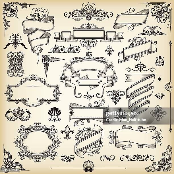 stockillustraties, clipart, cartoons en iconen met vintage design elements - versiering