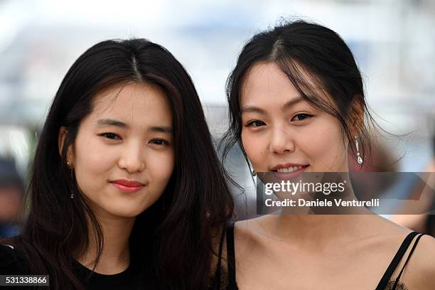 Actresses Kim Tae-Ri and Kim Min-Hee attend "The Handmaiden " photocall during the 69th annual Cannes Film Festival at the Palais des Festivals on...