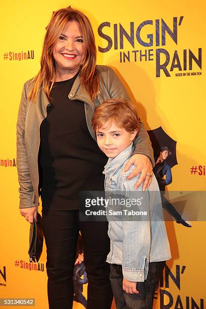 Rebekah Elmaloglou arrives ahead of opening night of Singin' In The Rain at Her Majesty's Theatre on May 14, 2016 in Melbourne, Australia.