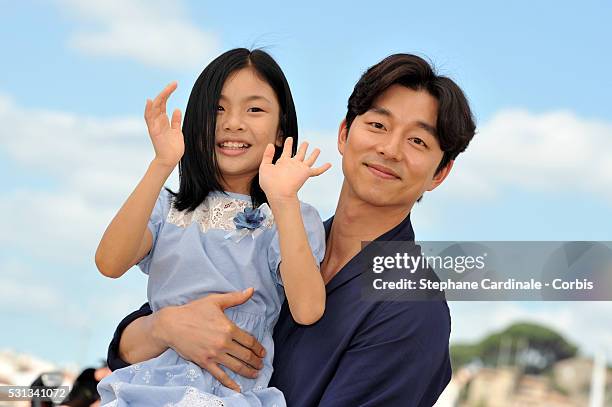 Actors Kim Su-an and Gong Yoo attend the "Train To Busan " photocall during the 69th Annual Cannes Film Festival on May 14, 2016 in Cannes, France.