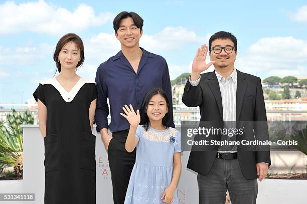 Actors Jung Yu-mi, Gong Yoo, Kim Su-an and director Yeon Sang-ho attend the "Train To Busan " photocall during the 69th Annual Cannes Film Festival...