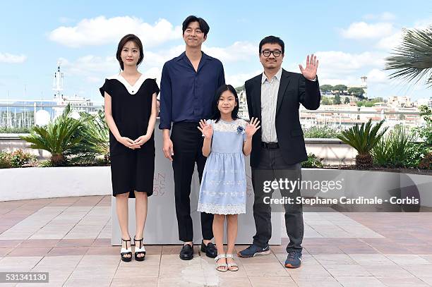 Actors Jung Yu-mi, Gong Yoo, Kim Su-an and director Yeon Sang-ho attend the "Train To Busan " photocall during the 69th Annual Cannes Film Festival...