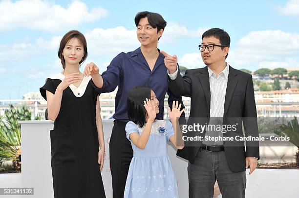 Actors Jung Yu-mi, Gong Yoo, Kim Su-an and director Yeon Sang-ho attend the "Train To Busan " photocall during the 69th Annual Cannes Film Festival...