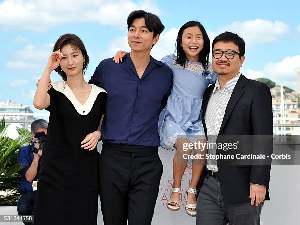 Actors Jung Yu-mi, Gong Yoo, Kim Su-an and director Yeon Sang-ho attend the "Train To Busan " photocall during the 69th Annual Cannes Film Festival...