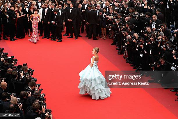 Blake Lively attends the 'Slack Bay ' premiere during the 69th annual Cannes Film Festival at the Palais des Festivals on May 13, 2016 in Cannes,...