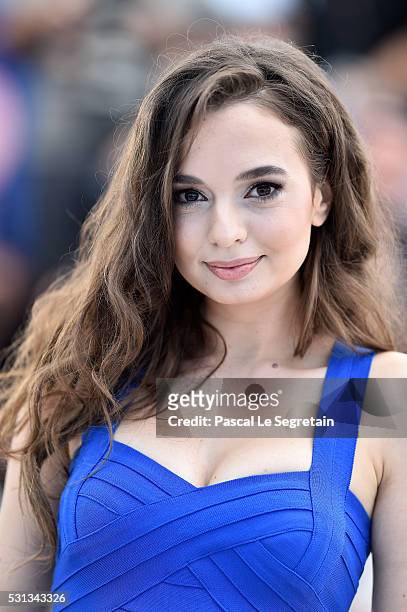 Actress Ingrid Bisu attends the "Toni Erdmann" photocall during the 69th annual Cannes Film Festival at the Palais des Festivals on May 14, 2016 in...