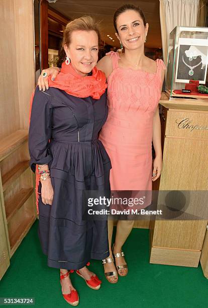 Caroline Scheufele, Artistic Director and Co-President of Chopard, and Livia Firth attend a private lunch hosted by Colin Firth, Livia Firth and...
