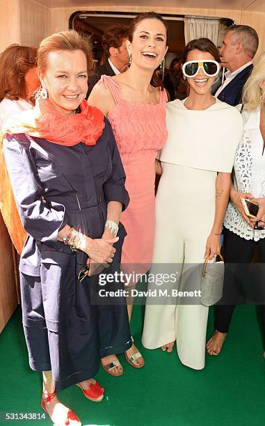 Caroline Scheufele, Artistic Director and Co-President of Chopard, Livia Firth and Calu Rivero attend a private lunch hosted by Colin Firth, Livia...