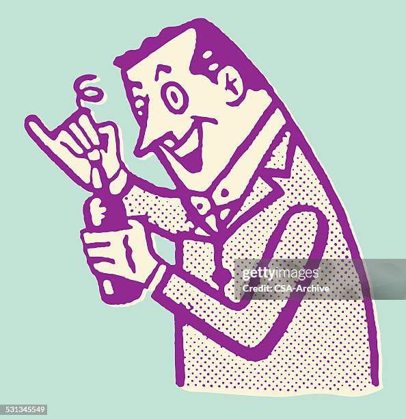 man with beer - leaving work stock illustrations