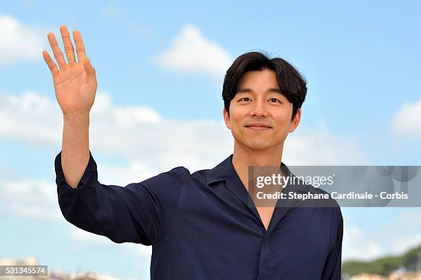 Actor Gong Yoo attends the "Train To Busan " photocall during the 69th Annual Cannes Film Festival on May 14, 2016 in Cannes, France.