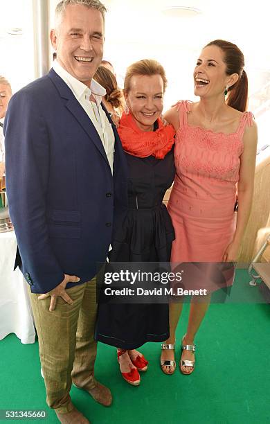 Gemfields CEO Ian Harebottle, Caroline Scheufele, Artistic Director and Co-President of Chopard, and Livia Firth attend a private lunch hosted by...