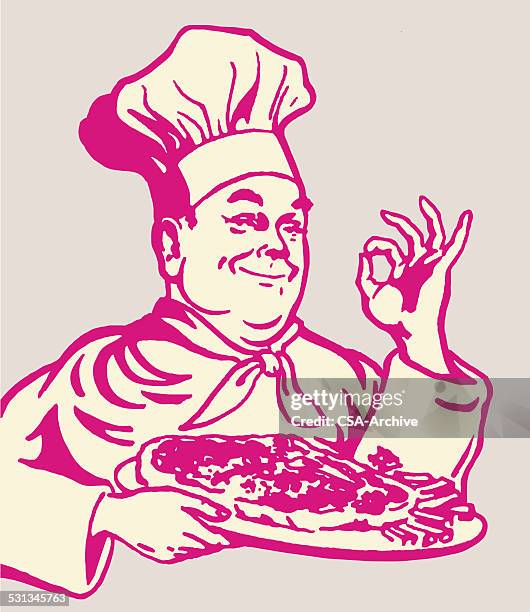 pizza chef gesturing - pizza stock illustrations