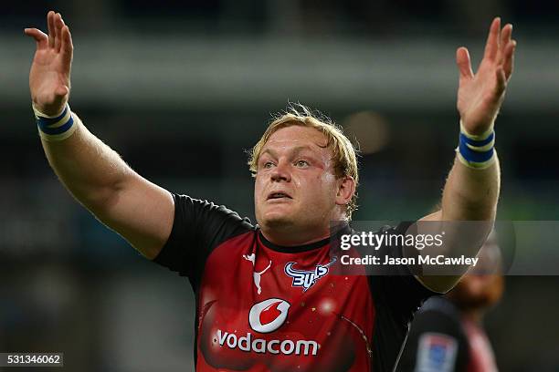 Adriaan Strauss of the Bulls during the round 12 Super Rugby match between the Waratahs and the Bulls at Allianz Stadium on May 14, 2016 in Sydney,...