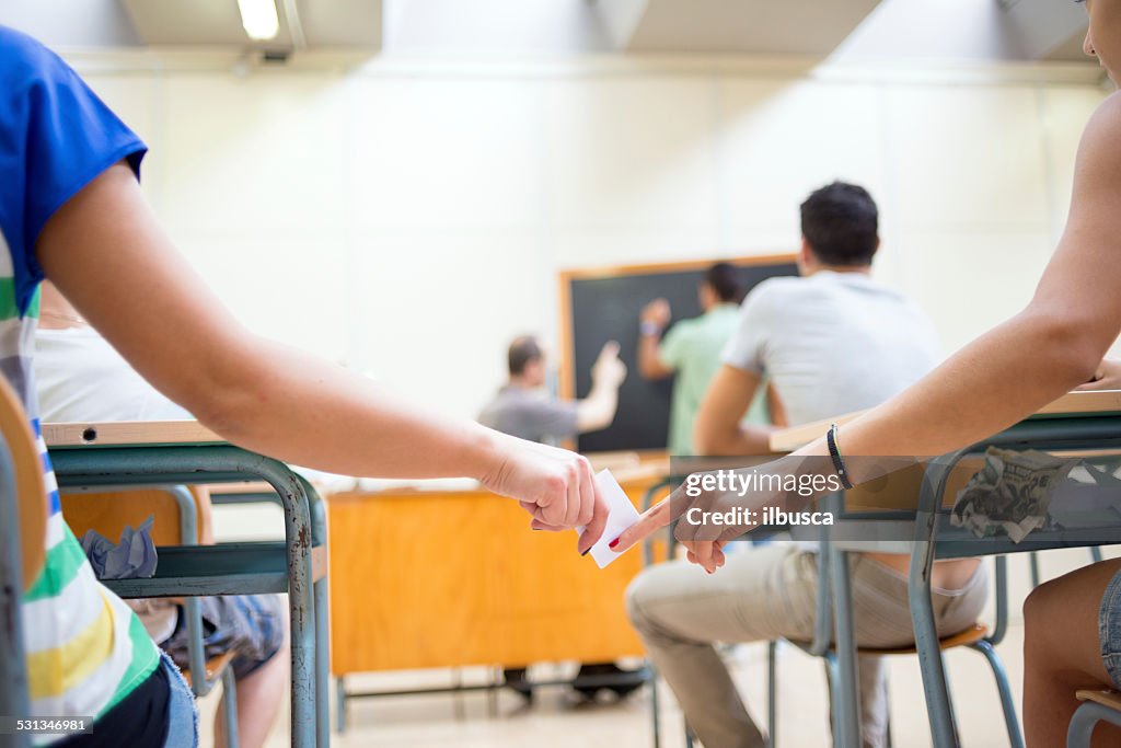 School education scene: passing information note