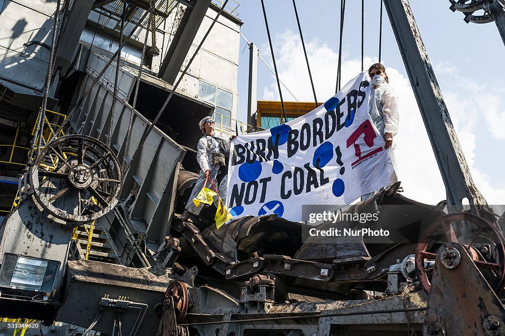 Activists Protest Coal Energy At Welzow Mine