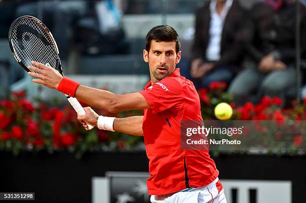 Novak Djokovic during the ATP match Djokovic vs Thomaz Bellucci at the Internazionali BNL d'Italia 2016 at the Foro Italico on May 12, 2016 in Rome,...