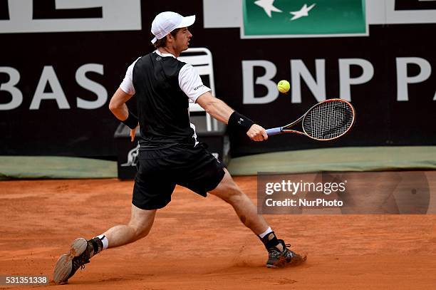 Andy Murray during the ATP match Goffin vs Murray at the Internazionali BNL d'Italia 2016 at the Foro Italico on May 13, 2016 in Rome, Italy.