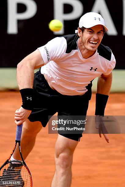 Andy Murray during the ATP match Goffin vs Murray at the Internazionali BNL d'Italia 2016 at the Foro Italico on May 13, 2016 in Rome, Italy.