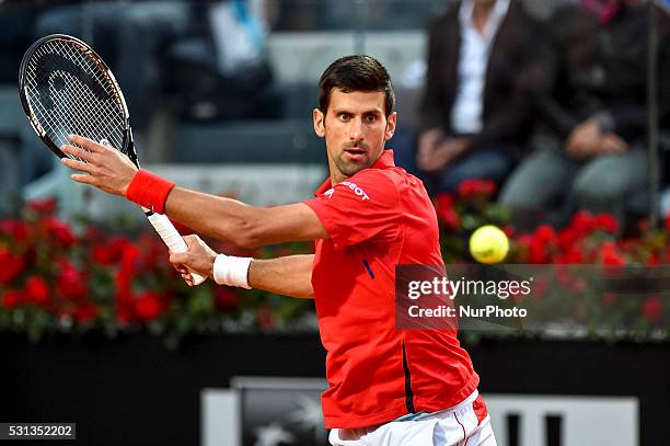 Novak Djokovic during the ATP match Djokovic vs Thomaz Bellucci at the Internazionali BNL d'Italia 2016 at the Foro Italico on May 12, 2016 in Rome,...