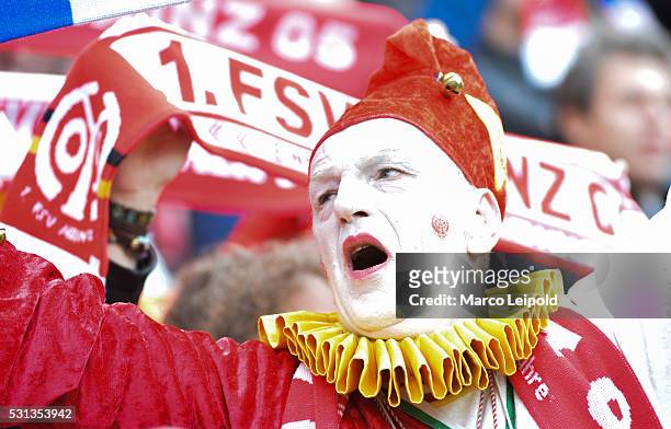Mainz 05 fan during the game between FSV Mainz 05 and Hertha BSC on may 14, 2016 in Mainz, Germany.