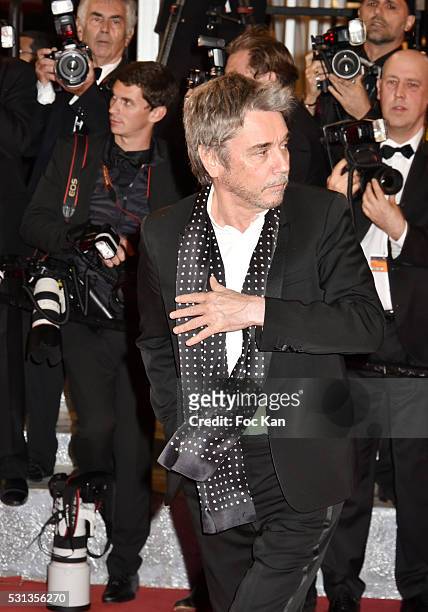 Jean Michel Jarre attends the 'I, Daniel Blake' premiere durinthe 69th annual Cannes Film Festival at the Palais des Festivals on May 13, 2016 in...